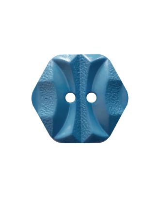 polyamide button hexagonal with 2 holes - Size: 23mm - Color: blau - Art.No.: 345009