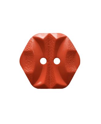 polyamide button hexagonal with 2 holes - Size: 18mm - Color: orange - Art.No.: 315009