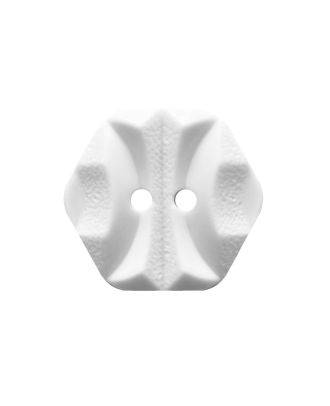 polyamide button hexagonal with 2 holes - Size: 18mm - Color: weiß - Art.No.: 311201