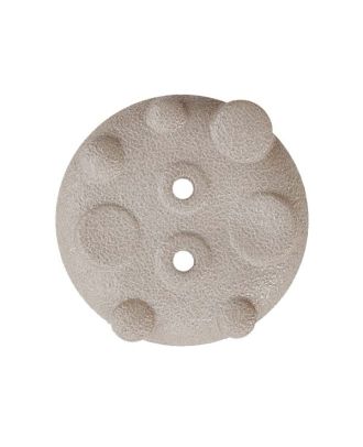 polyamide button round shape with matt, uneven surface and 2 holes - Size: 23mm - Color: grau - Art.No.: 346015