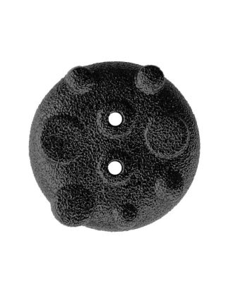 polyamide button round shape with matt, uneven surface and 2 holes - Size: 28mm - Color: schwarz - Art.No.: 380463