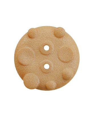 polyamide button round shape with matt, uneven surface and 2 holes - Size: 23mm - Color: beige - Art.No.: 346016