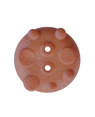 polyamide button round shape with matt, uneven surface and 2 holes - Size: 23mm - Color: braun - Art.No.: 346017