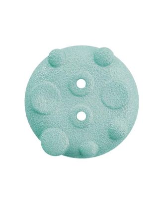 polyamide button round shape with matt, uneven surface and 2 holes - Size: 23mm - Color: hellblau - Art.No.: 346018
