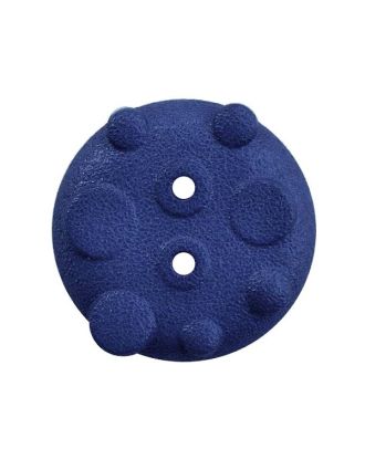 polyamide button round shape with matt, uneven surface and 2 holes - Size: 23mm - Color: blau - Art.No.: 346019