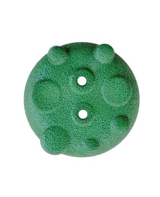 polyamide button round shape with matt, uneven surface and 2 holes - Size: 28mm - Color: grün - Art.No.: 386006