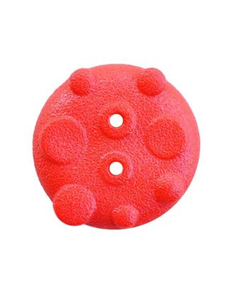polyamide button round shape with matt, uneven surface and 2 holes - Size: 28mm - Color: rot - Art.No.: 386008
