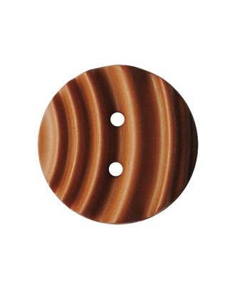 polyamide button round shape with matt, wavy surface and 2 holes - Size: 25mm - Color: braun - Art.No.: 376002