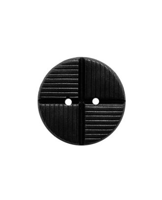 polyamide button round shape with structure on the surface and 2 holes - Size: 23mm - Color: black - Art.No.: 341535