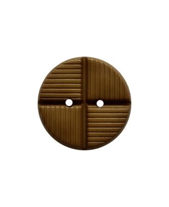 polyamide button round shape with structure on the surface and 2 holes - Size: 23mm - Color: brown - Art.No.: 343117