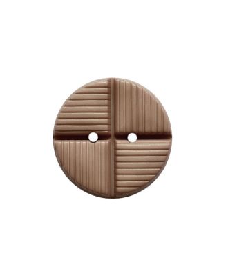 polyamide button round shape with structure on the surface and 2 holes - Size: 23mm - Color: brown - Art.No.: 343118