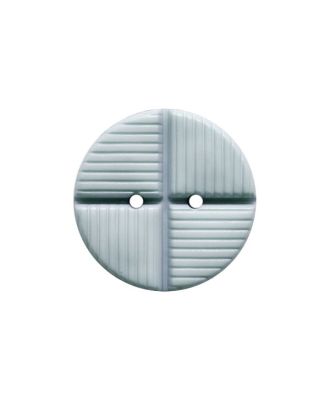 polyamide button round shape with structure on the surface and 2 holes - Size: 23mm - Color: light blue - Art.No.: 343119