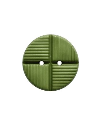 polyamide button round shape with structure on the surface and 2 holes - Size: 23mm - Color: green - Art.No.: 343121
