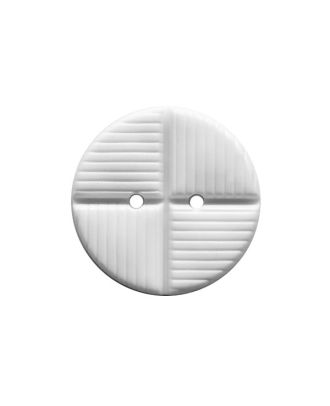 polyamide button round shape with structure on the surface and 2 holes - Size: 23mm - Color: white - Art.No.: 341534