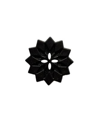 polyamide button star-shaped with 2 holes - Size: 18mm - Color: black - Art.No.: 311289