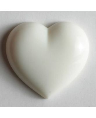 Heart button - Size: 14mm - Color: white - Art.No. 210726