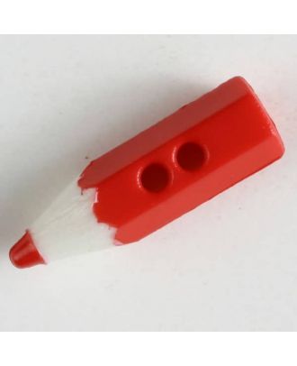 Pencil button - Size: 18mm - Color: red - Art.No. 230042