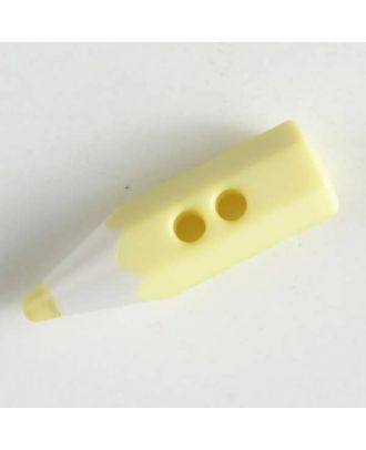 Pencil button - Size: 18mm - Color: yellow - Art.No. 230043