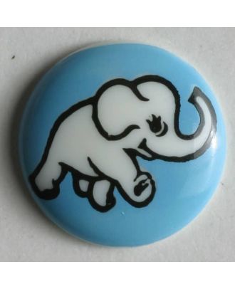 Elephant button - Size: 15mm - Color: blue - Art.No. 210937