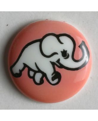 Elephant button - Size: 15mm - Color: pink - Art.No. 210938