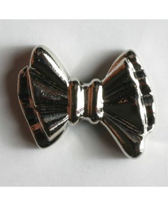 bow tie button, metallized plastic - Size: 20mm - Color: silver - Art.No. 270382