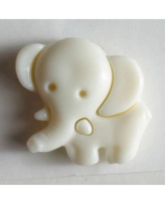 Elephant button - Size: 20mm - Color: white - Art.No. 230900