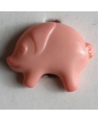 Pig button - Size: 18mm - Color: pink - Art.No. 190769