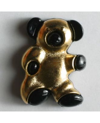 Bear button, metallized plastic - Size: 18mm - Color: gold - Art.No. 250733