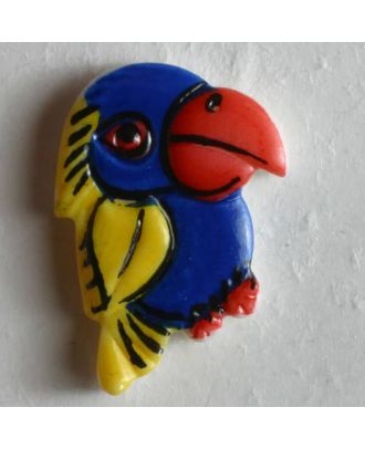parrot button - Size: 17mm - Color: blue - Art.No. 231338