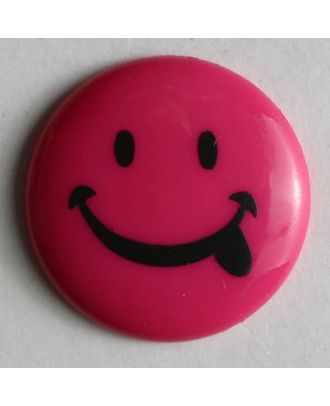 Smily button - Size: 18mm - Color: pink - Art.No. 221097