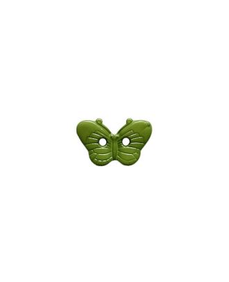 children button shape of a butterfly with 2 holes - Size: 15mm - Color: green - Art.No.: 281309