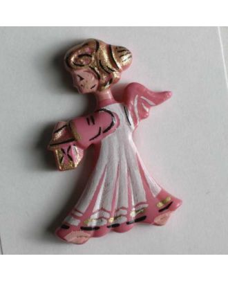 Angel button - Size: 25mm - Color: pink - Art.No. 320099