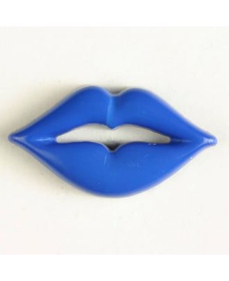 novelty button lips with shank - Size: 30mm - Color: blue - Art.No. 320565