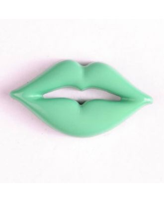 novelty button lips with shank - Size: 30mm - Color: green - Art.No. 320566