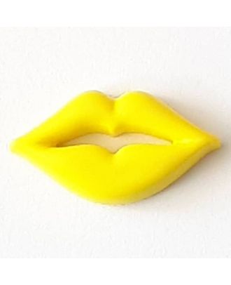 novelty button lips with shank - Size: 30mm - Color: yellow - Art.No. 320568