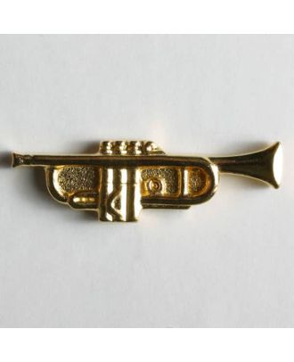 Trumpet button, metallized plastic - Size: 30mm - Color: gold - Art.No. 320100