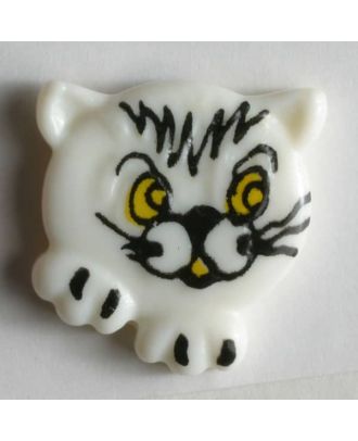 Cat button - Size: 20mm - Color: white - Art.No. 251172