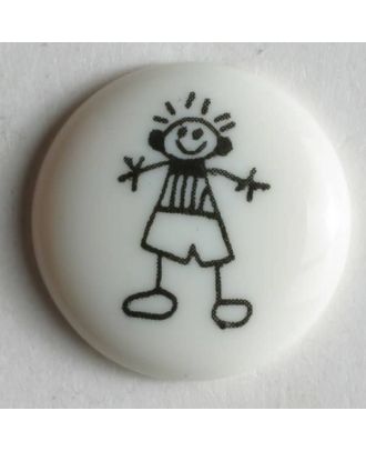 Boy button - Size: 15mm - Color: white - Art.No. 211449