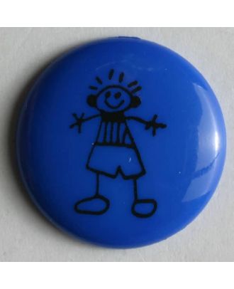 Boy button - Size: 18mm - Color: blue - Art.No. 221483
