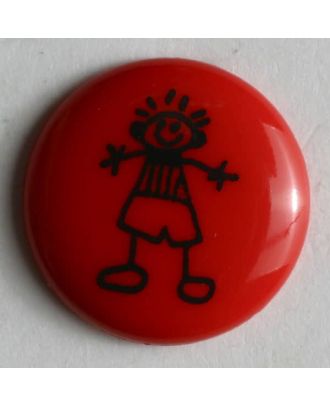Boy button - Size: 15mm - Color: red - Art.No. 211433