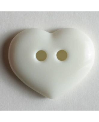 Heart button - Size: 13mm - Color: white - Art.No. 201313
