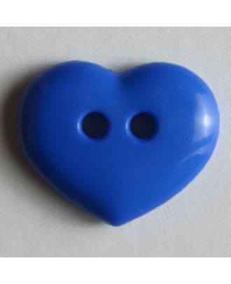Heart button - Size: 15mm - Color: blue - Art.No. 211453