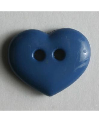 Heart button - Size: 15mm - Color: blue - Art.No. 211481