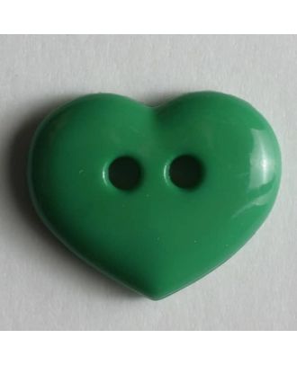 Heart button - Size: 15mm - Color: green - Art.No. 211454