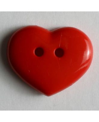 Heart button - Size: 15mm - Color: red - Art.No. 211455