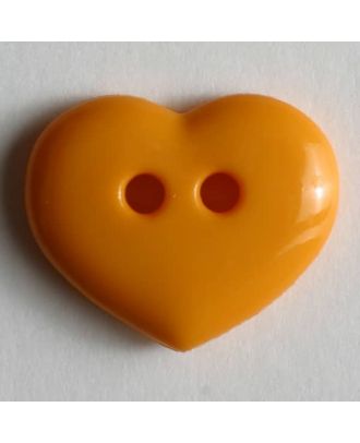 Heart button - Size: 13mm - Color: orange - Art.No. 201318