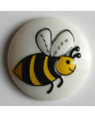 Bee button - Size: 18mm - Color: white - Art.No. 231384