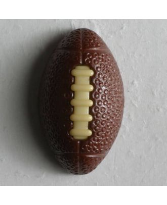 Football button - Size: 20mm - Color: brown - Art.No. 251253