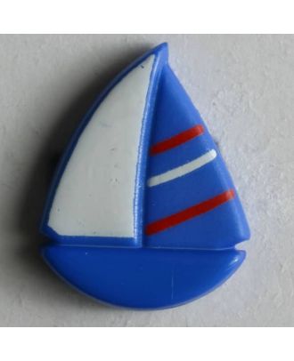 Sailing boat button - Size: 18mm - Color: blue - Art.No. 251320