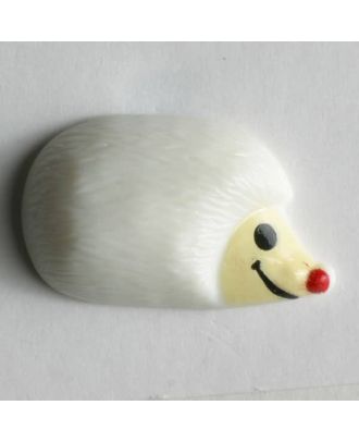 hedgehog button - Size: 18mm - Color: white - Art.No. 251322